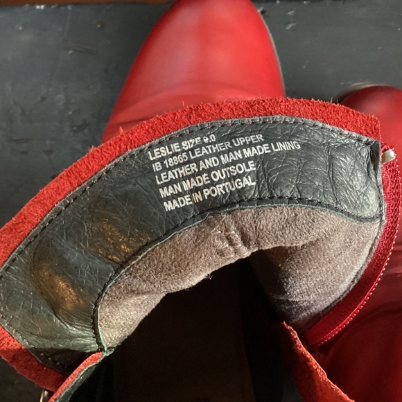 MIZ MOOZ RED LEATHER SASSY CUTE ANKLE BOOTS 9 - Picture 6 of 6